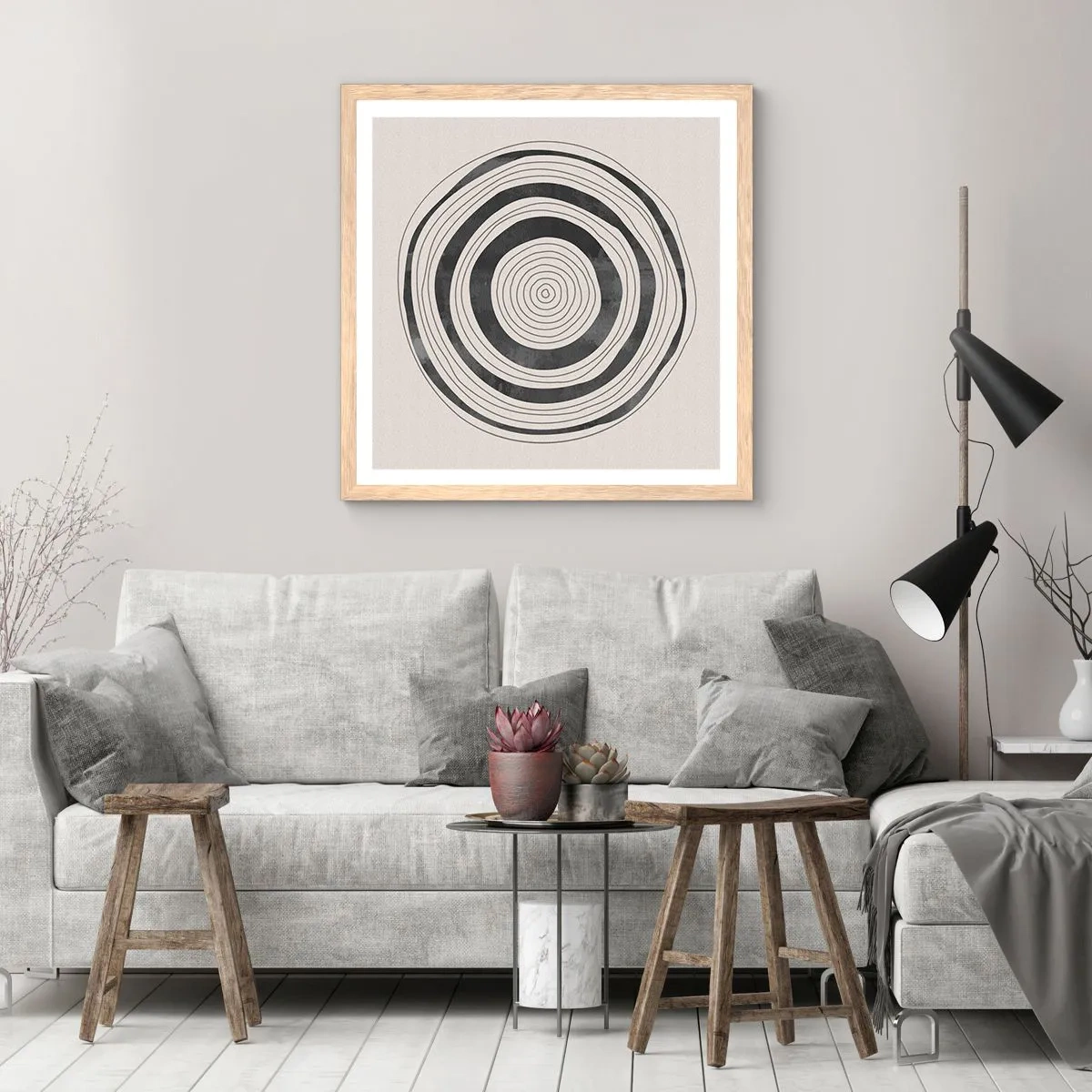 Poszter világos tölgy keretben - Az a fontos, ami a kettő között van. - 30x30 cm