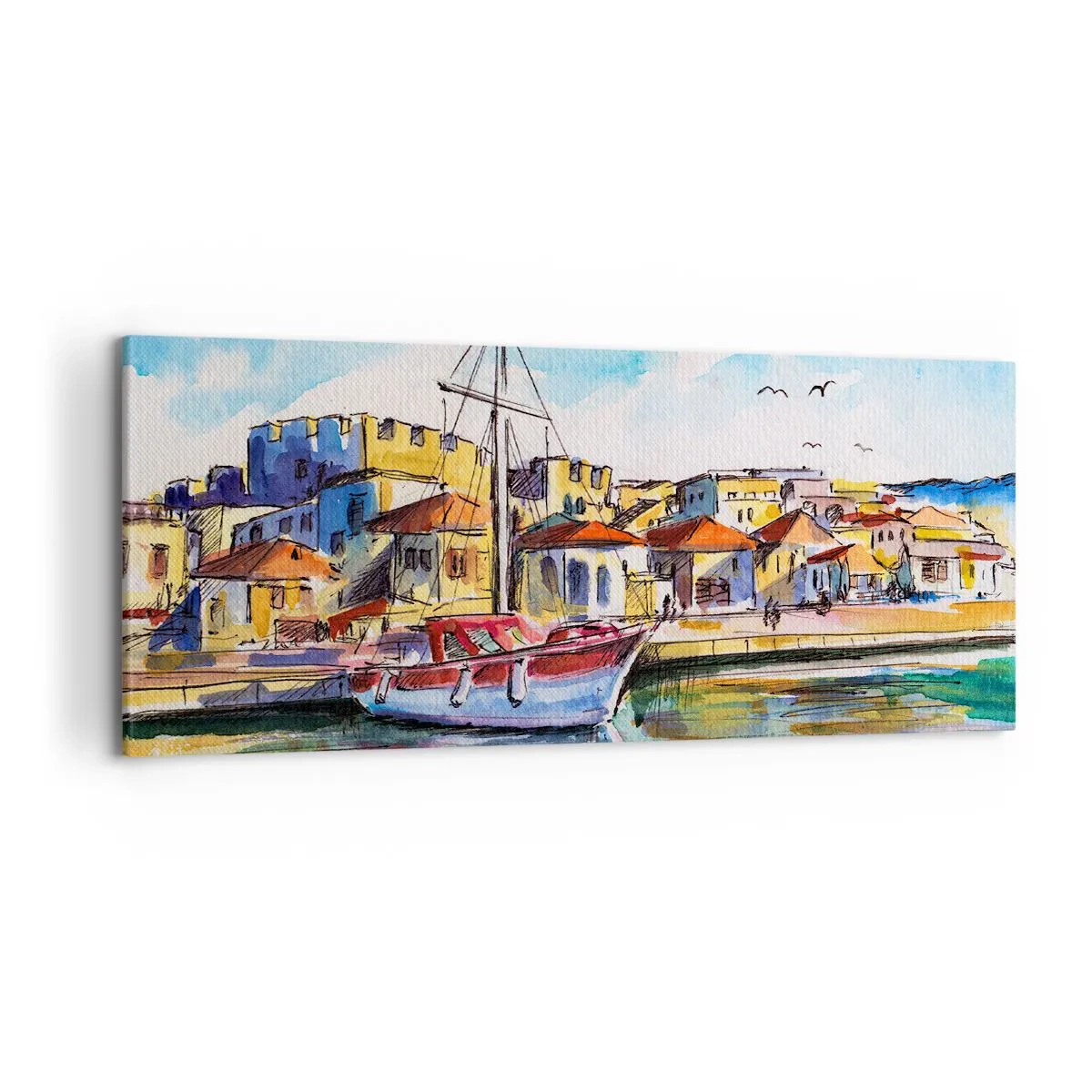 Vászonkép - Szivárványos délután - 100x40 cm