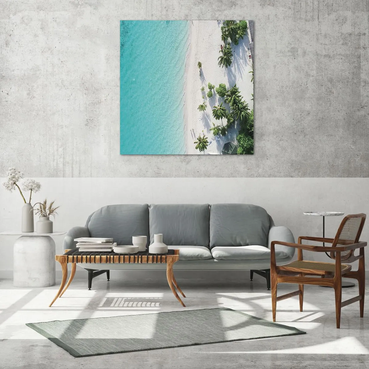 Üveg kép - Nyaralás a paradicsomban - 70x70 cm