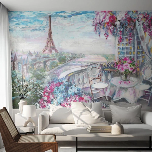 Öntapadós Fotótapéta Deluxe Sticker - Itt májusban a legszebb - Város, Eiffel-torony, Párizs - 150x105 cm