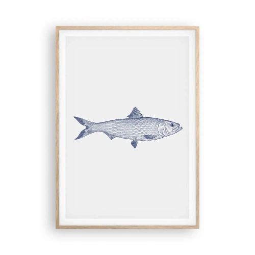 Poszter világos tölgy keretben - Üdvözlet az északi tengerektől - 70x100 cm