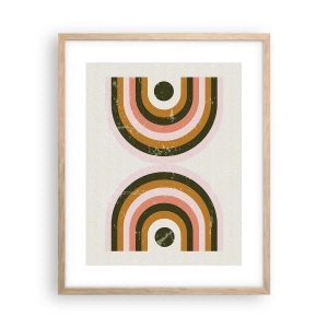 Poszter világos tölgy keretben - Iker absztrakció - 40x50 cm