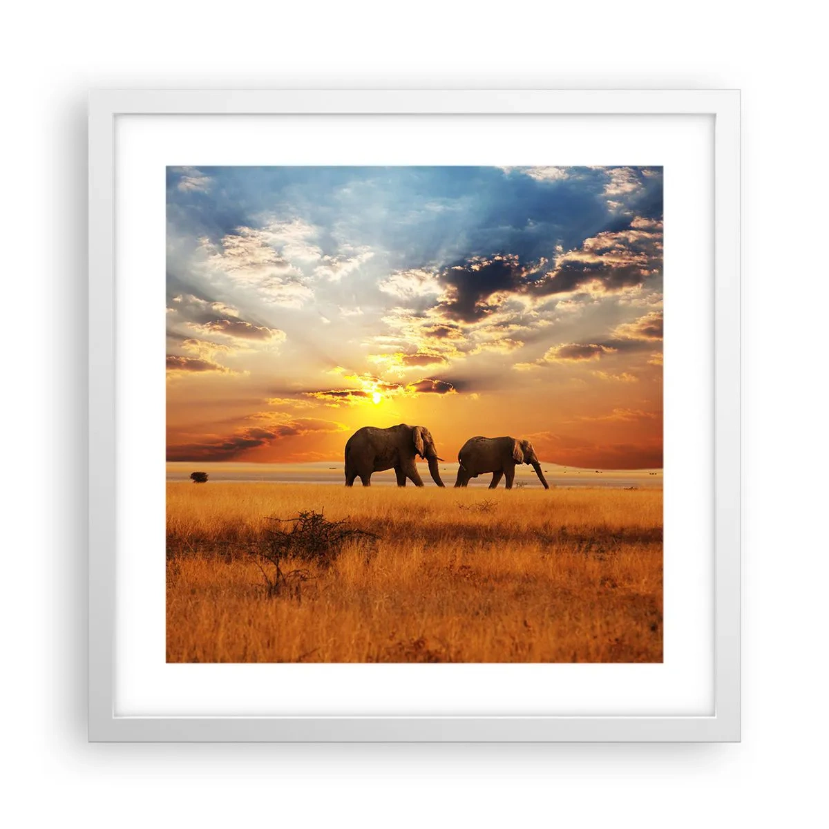 Poszter fekete keretben - Családi séta - 40x40 cm