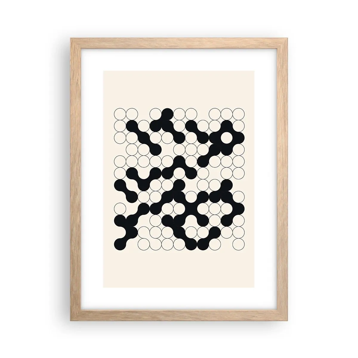 Poszter világos tölgy keretben - Kínai játék - variáció - 30x40 cm