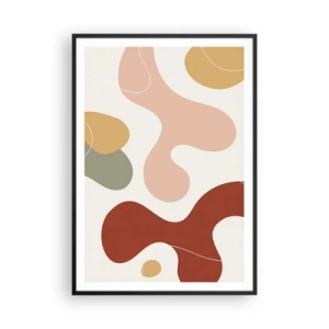 Poszter fehér keretben - Pöttyök vagy hullámok? - 70x100 cm