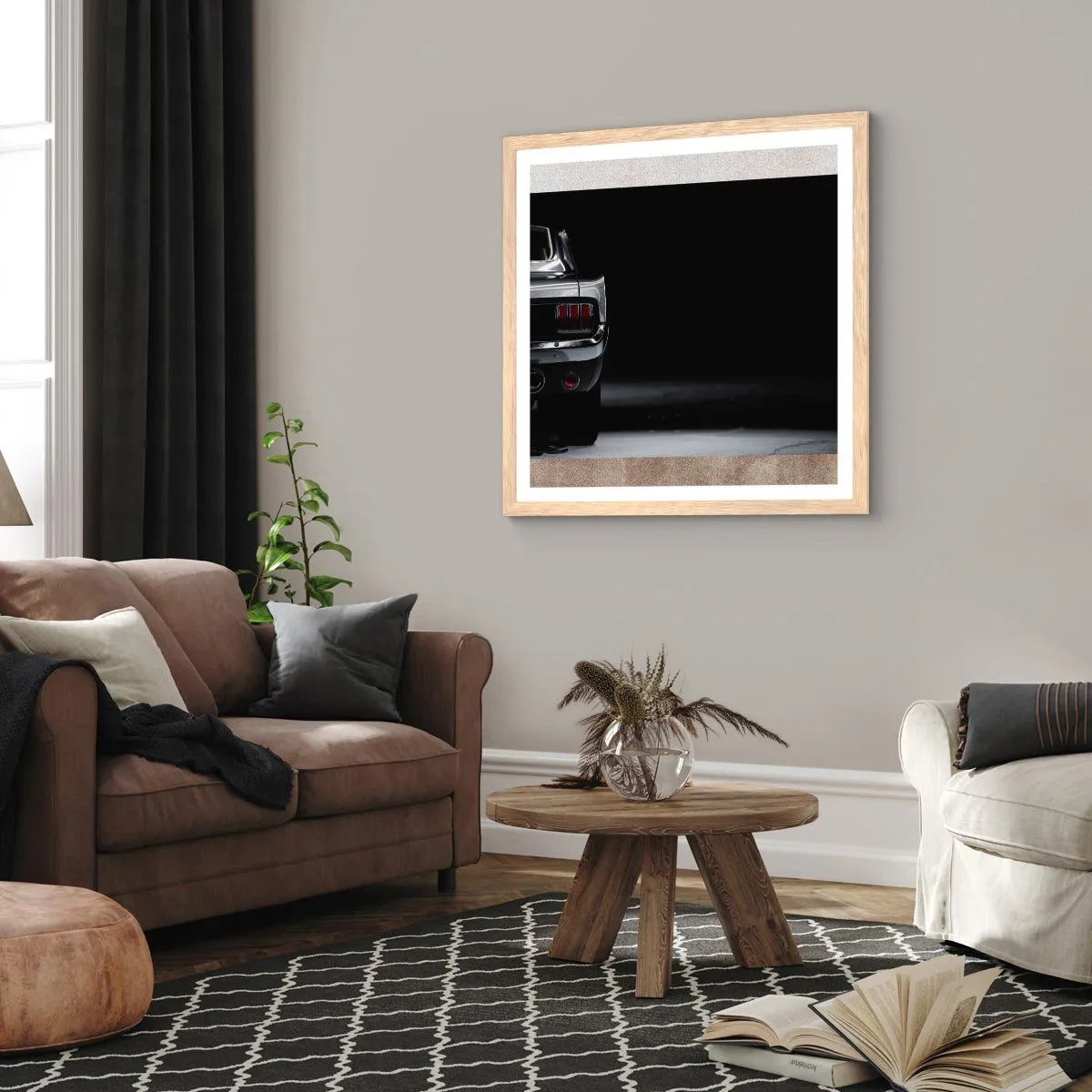 Poszter világos tölgy keretben - Klasszikus báj - 60x60 cm