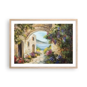 Poszter világos tölgy keretben - Egy tengerparti vidék varázsa - 70x50 cm