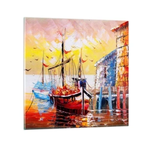 Üveg kép - Boldog visszatérés - 30x30 cm