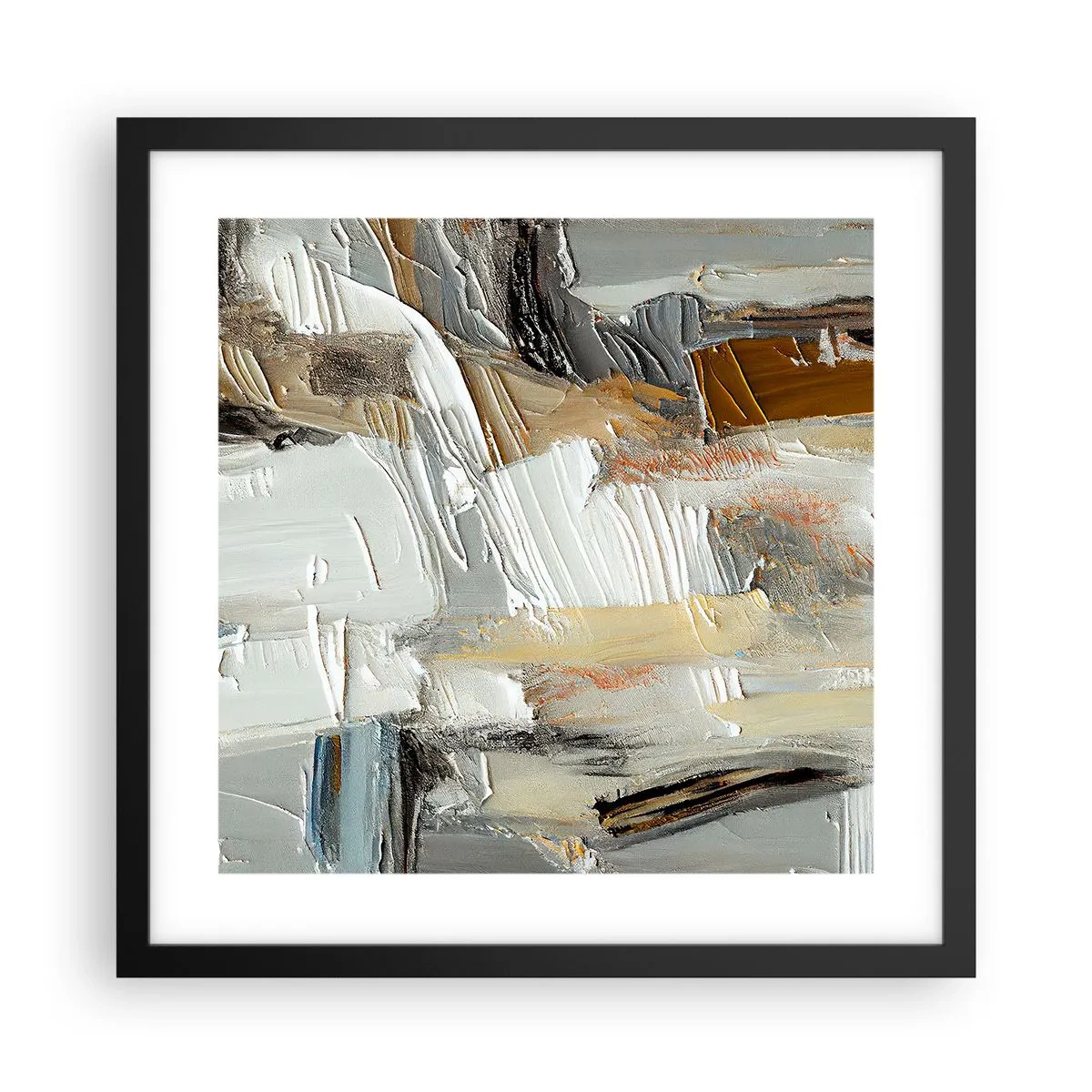 Poszter fehér keretben - Színes rétegződés - 40x40 cm