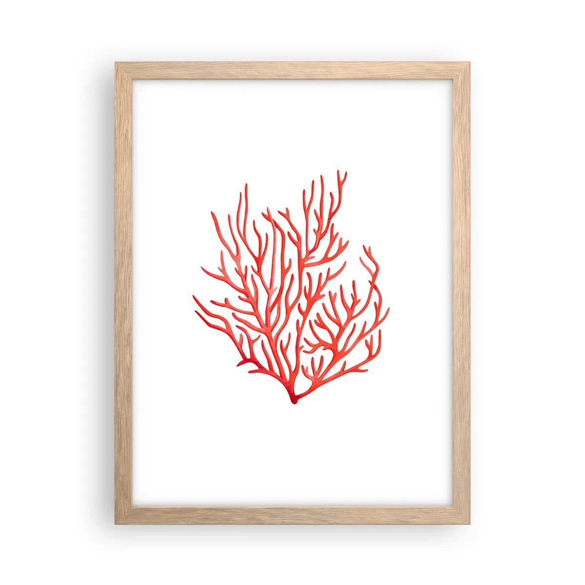 Poszter világos tölgy keretben - Korall filigrán - 30x40 cm