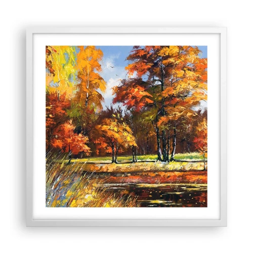 Poszter fekete keretben - Tájkép aranyban és bronzban - 50x50 cm