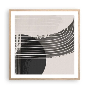 Poszter világos tölgy keretben - Oda és vissza - 60x60 cm