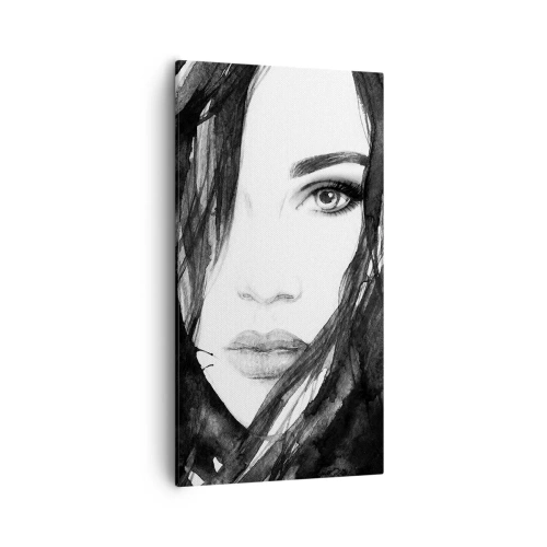 Vászonkép - Fekete-fehér hölgy portréja - 55x100 cm