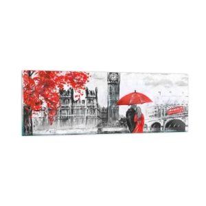 Üveg kép - Szerelmesek Londonban - 90x30 cm