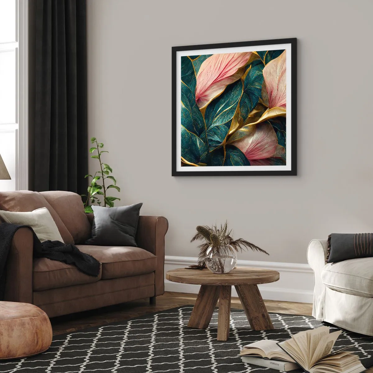 Poszter fehér keretben - Természetes elegancia és stílus - 60x60 cm