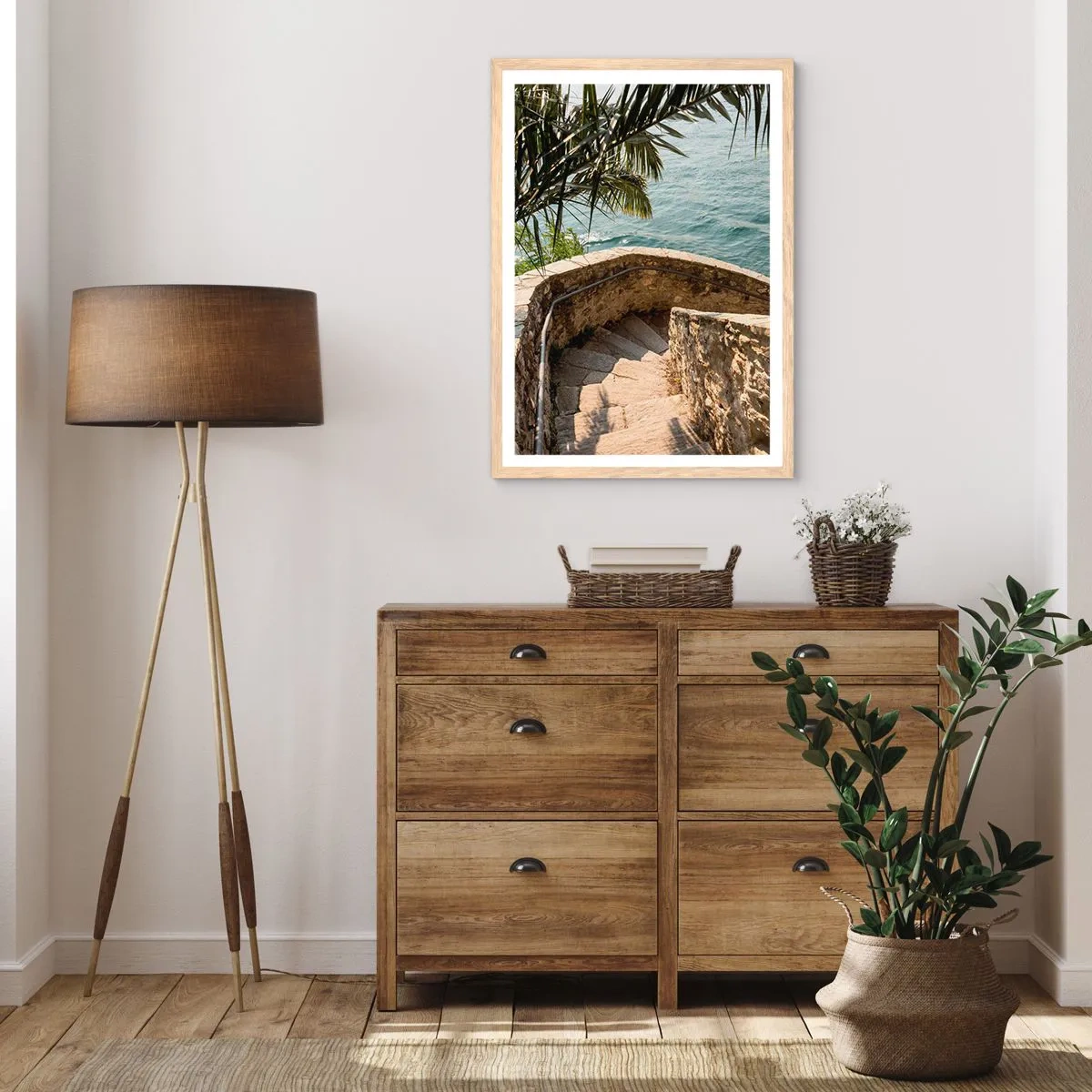 Poszter világos tölgy keretben - Olaszország napfénye alatt - 30x40 cm