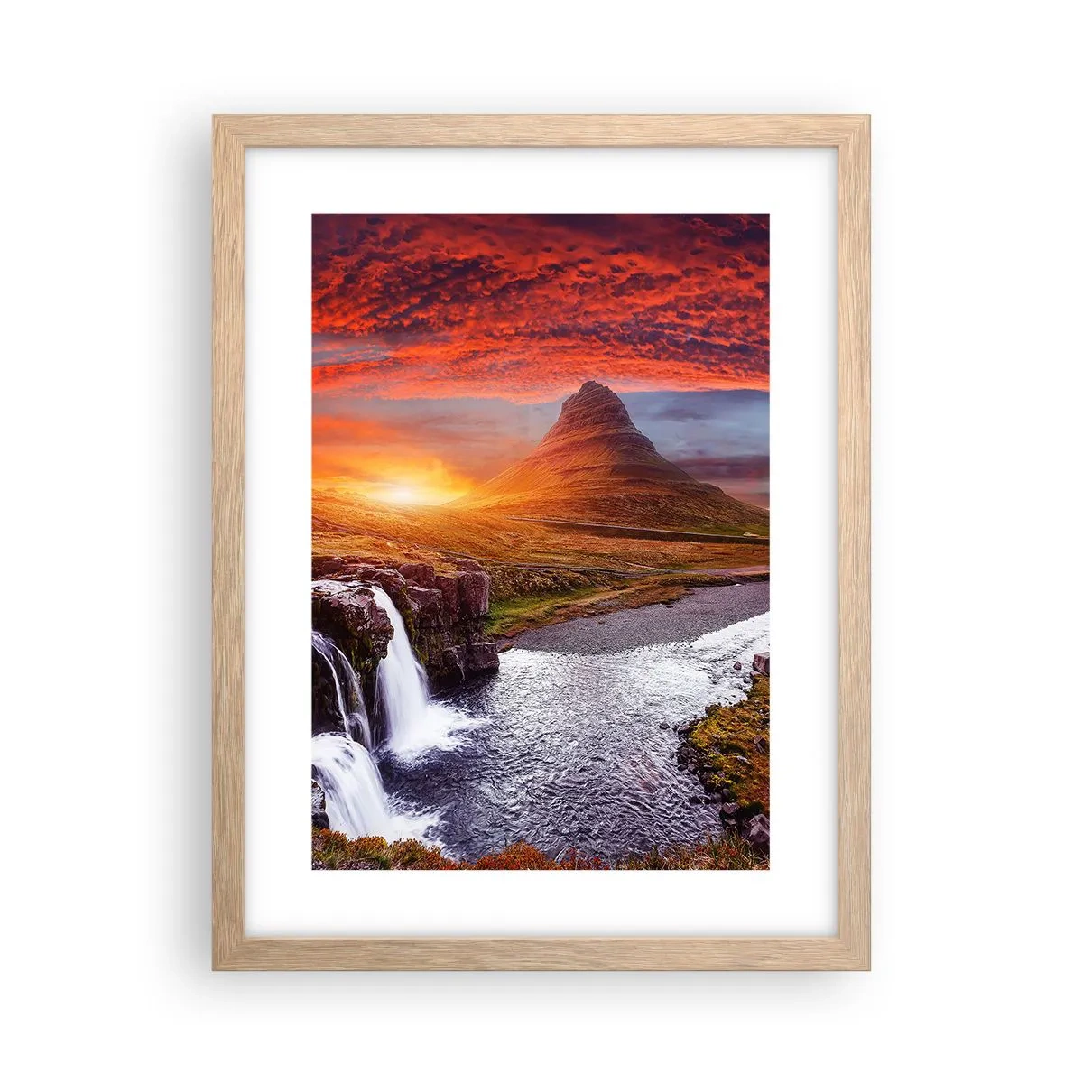 Poszter világos tölgy keretben - Középfölde kilátása - 30x40 cm