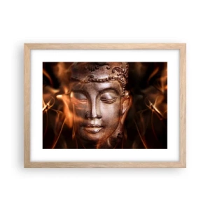 Poszter világos tölgy keretben - Csak itt és most létezik - 40x30 cm