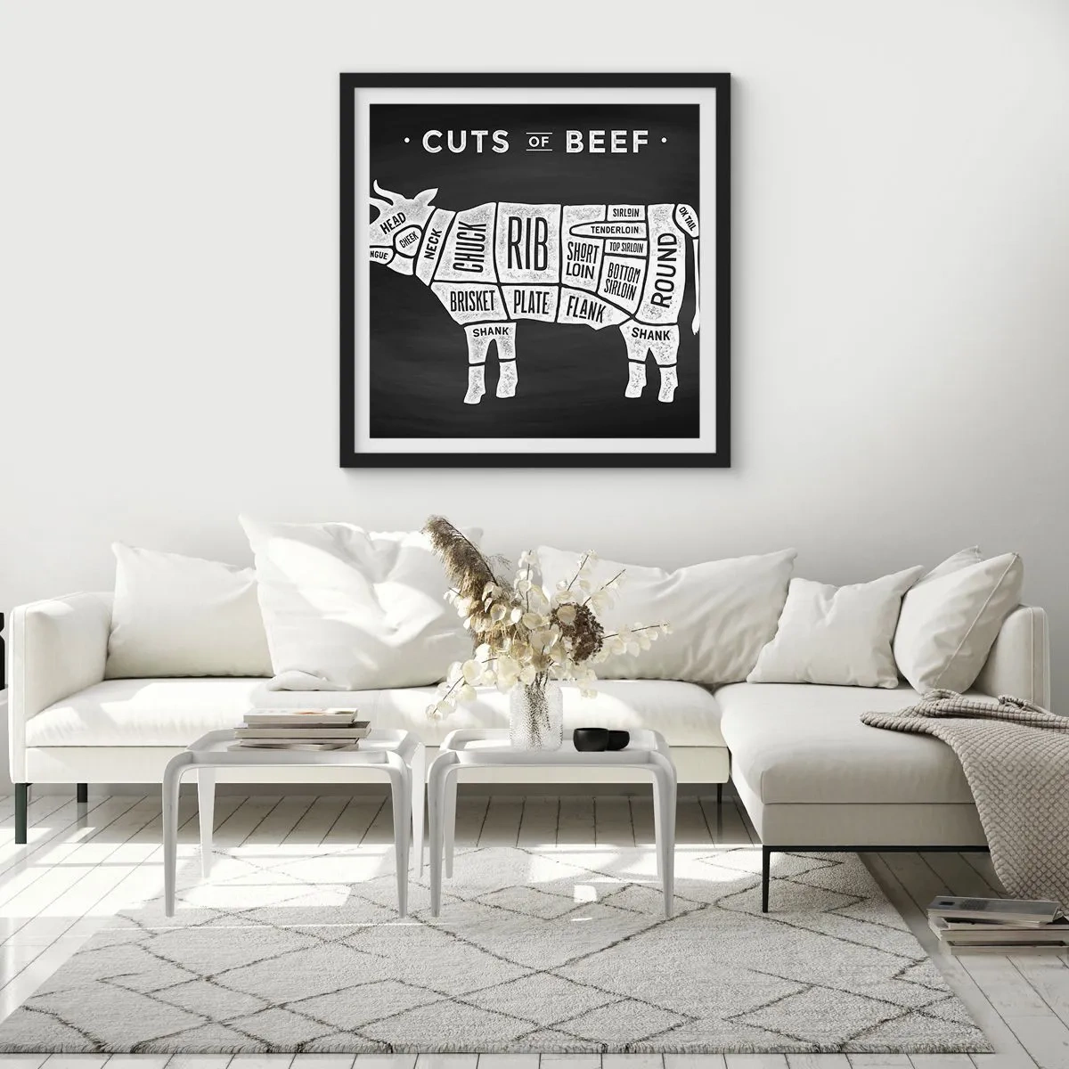 Poszter fehér keretben - Mészáros ábécéskönyve - 40x40 cm