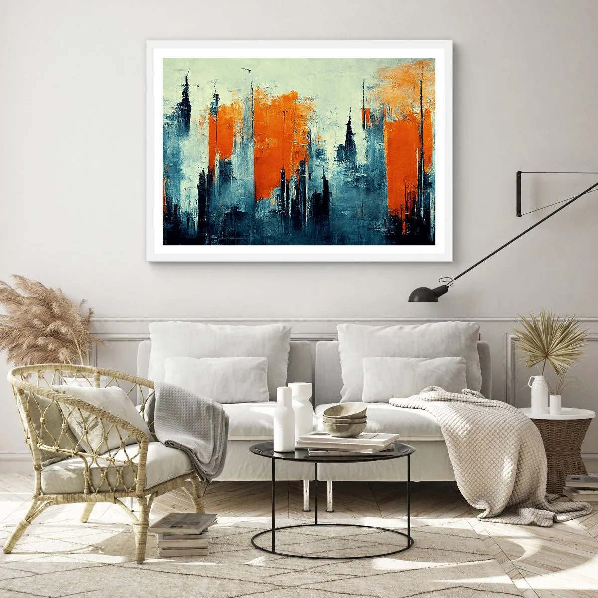 Poszter fekete keretben - Kortárs tájkép - 100x70 cm