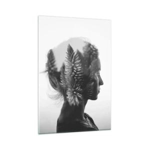 Üveg kép - A fenyőerdő hölgye - 80x120 cm