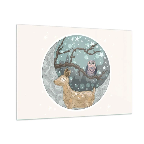 Üveg kép - Mesebeli erdei éjszaka - 100x70 cm