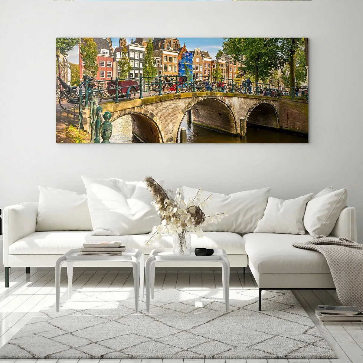Üveg kép - Tavasz a csatornánál - 100x40 cm