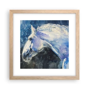 Poszter világos tölgy keretben - Portré kék fényben - 30x30 cm