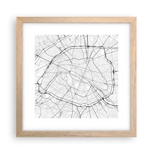 Poszter világos tölgy keretben - Párizs virága - 30x30 cm