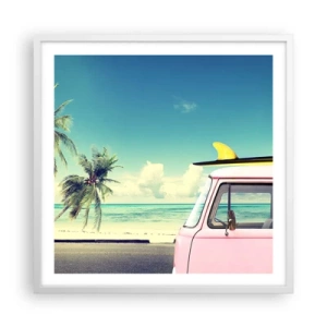 Poszter fekete keretben - Ideje elkezdeni a nyaralást - 60x60 cm