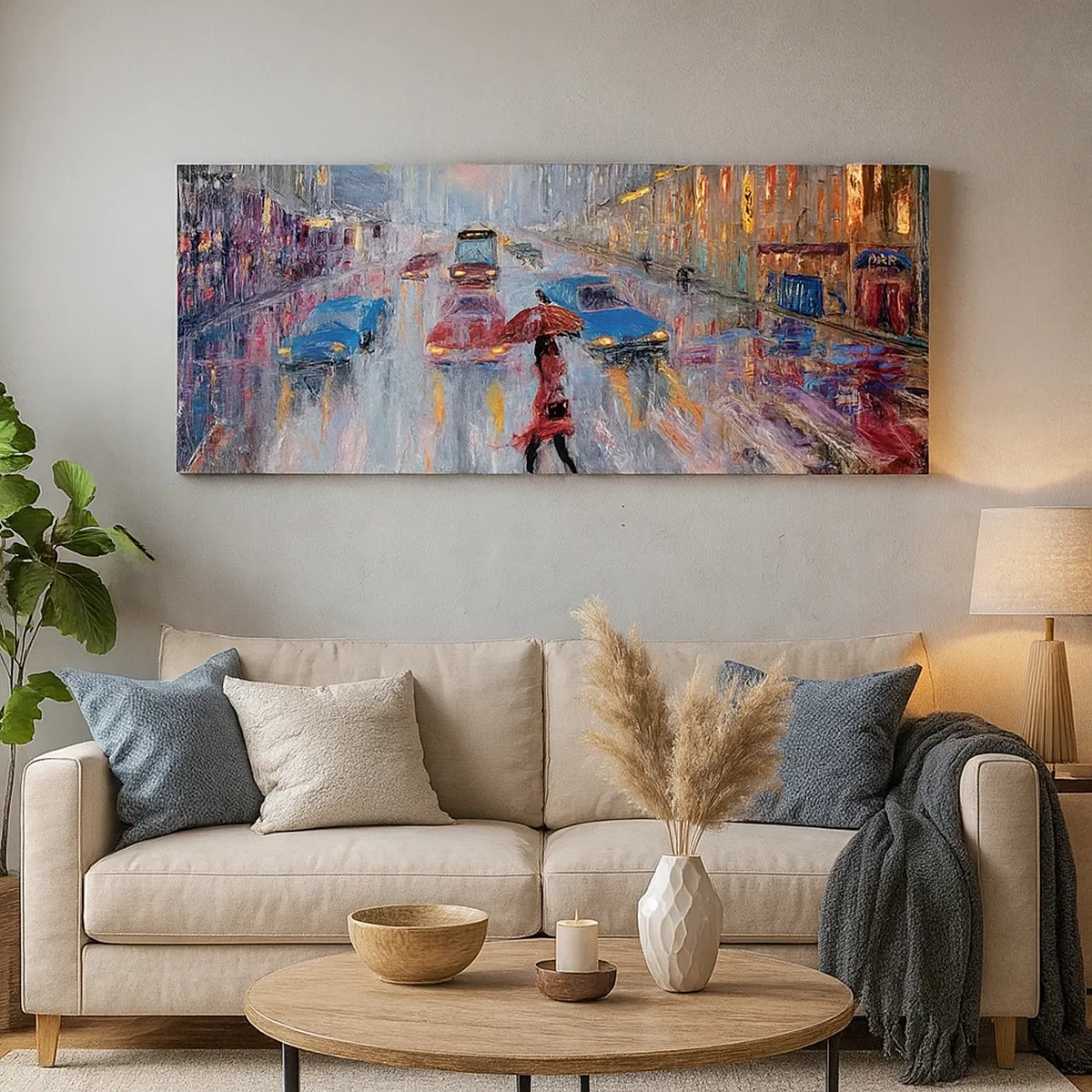 Vászonkép - Esős ​​délután a városban - 30x30 cm