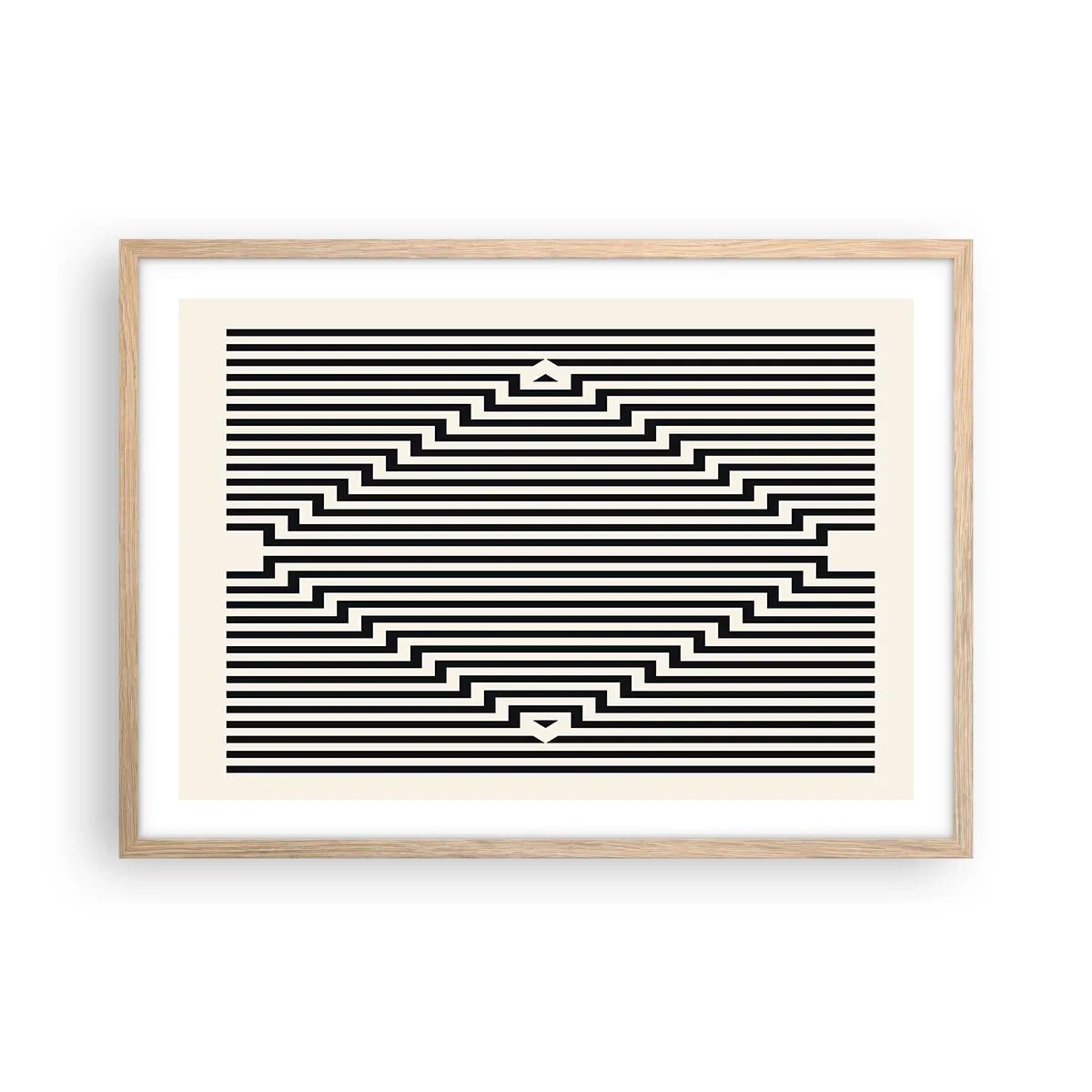 Poszter világos tölgy keretben - Geometrikus illúzió - 70x50 cm
