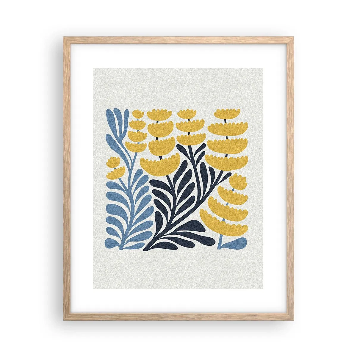 Poszter világos tölgy keretben - Napsütötte virágágyás - 40x50 cm