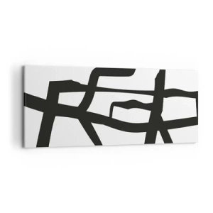 Vászonkép - Fekete-fehér konstrukció - 120x50 cm