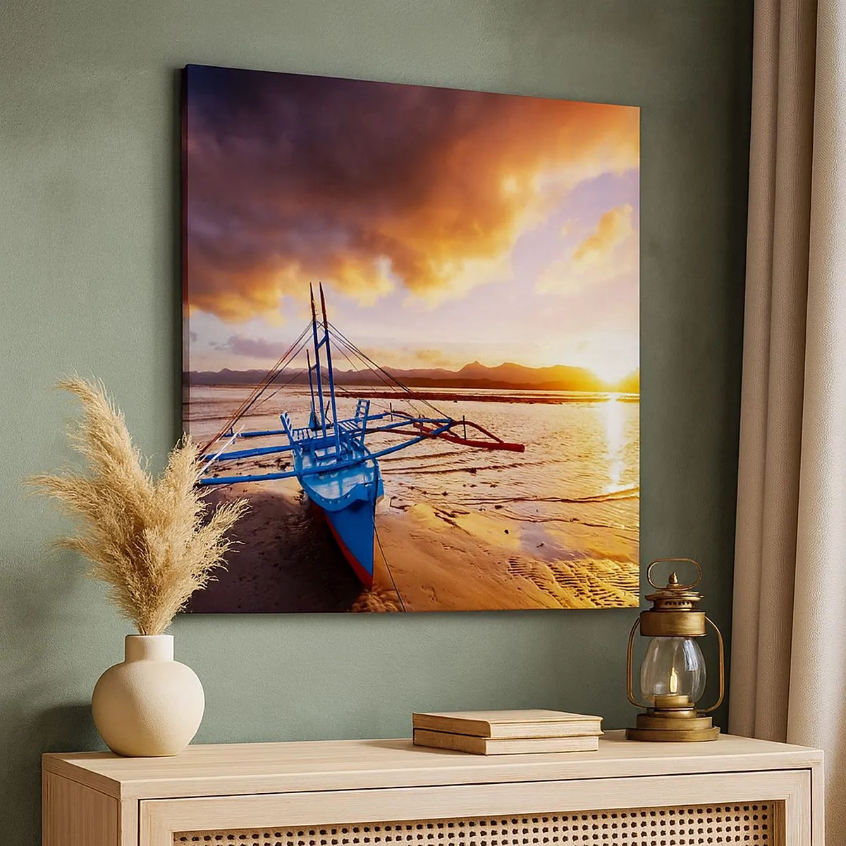 Vászonkép - Egy egész nap után nyújtózkodni a homokon - 30x30 cm