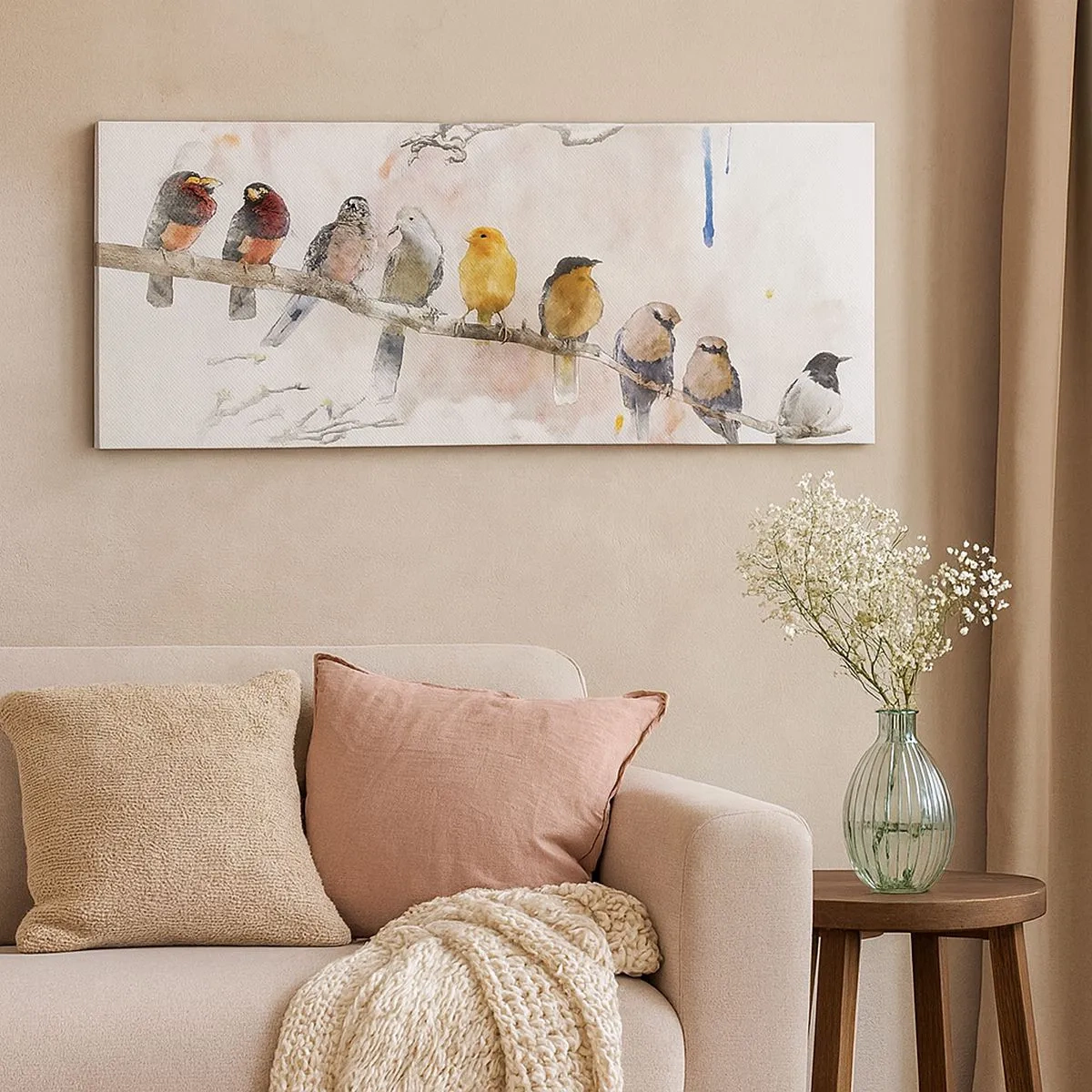 Vászonkép - Szárnyas találkozó - 100x40 cm