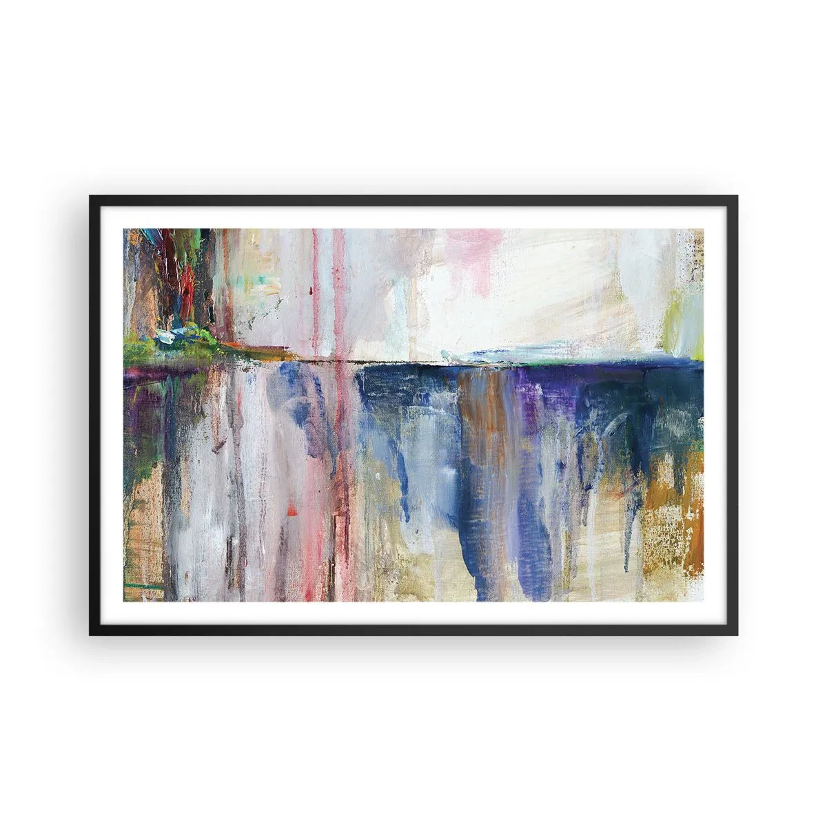 Poszter fehér keretben - Színes benyomások és társítások - 91x61 cm