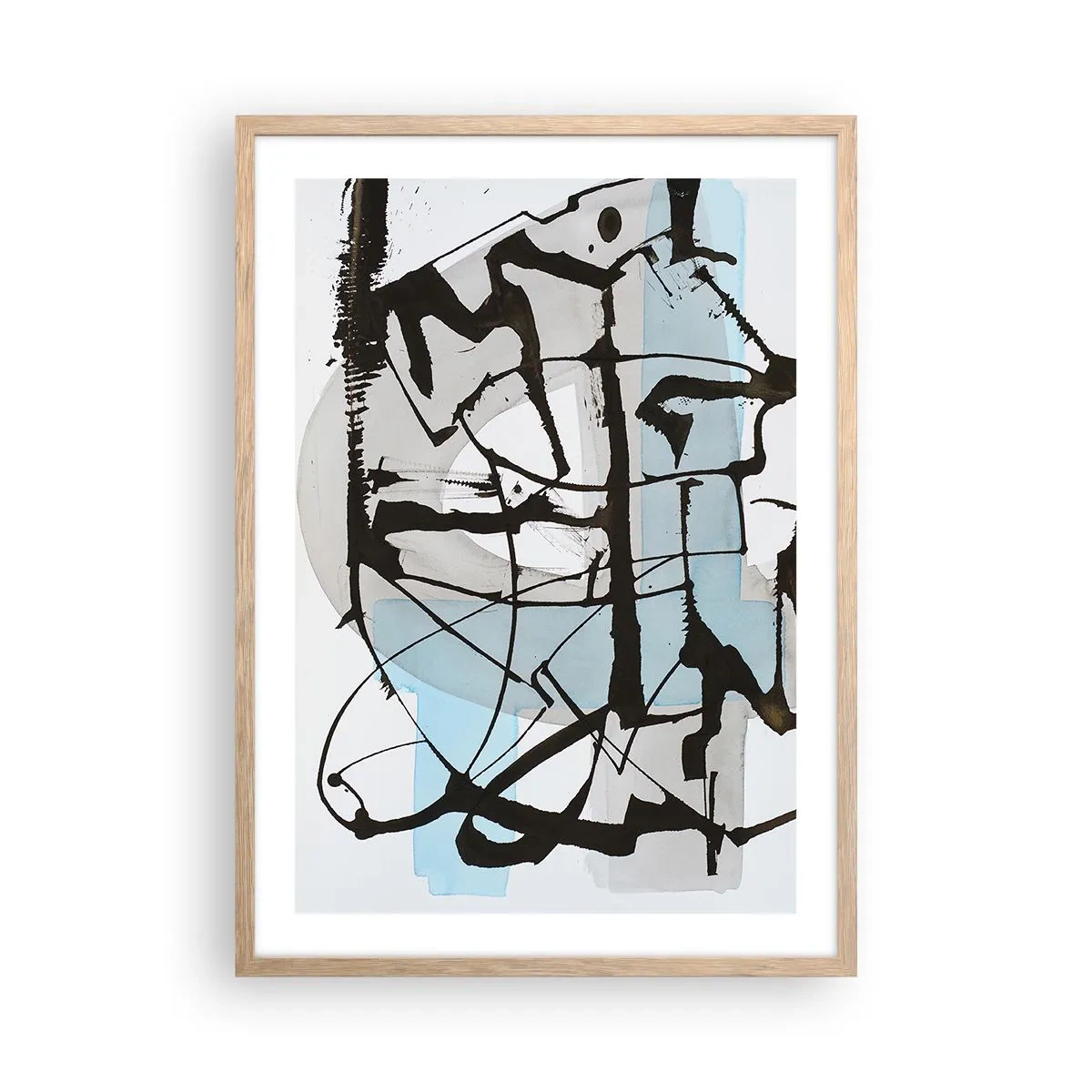 Poszter világos tölgy keretben - Mindennek ellenére kék - 50x70 cm