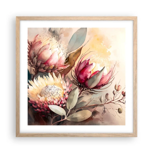 Poszter világos tölgy keretben - Profilból és en face - 50x50 cm