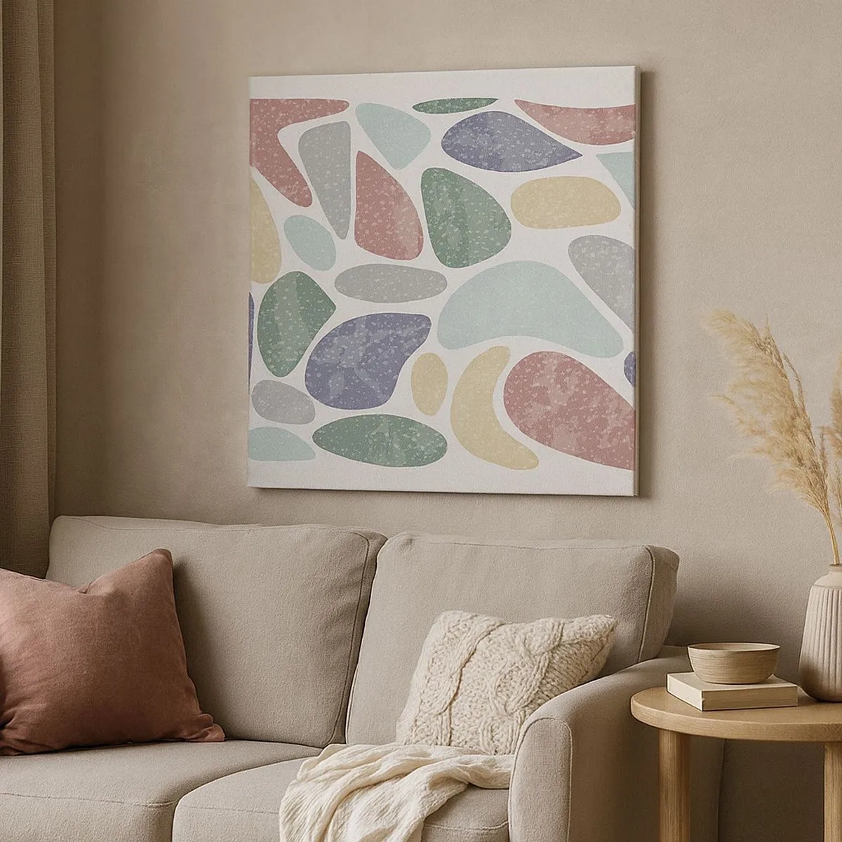 Vászonkép - Mozaik púderes színekből - 30x30 cm