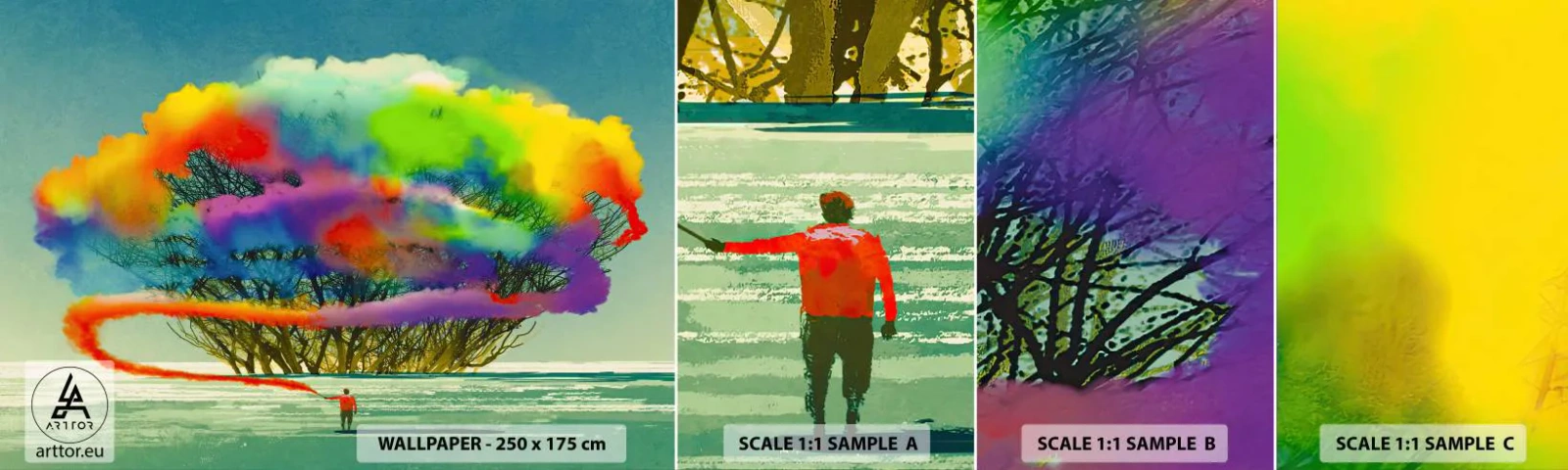 Fotótapéta Minta Öntapadós Deluxe Sticker - Keltsd életre ezt a világot - Absztrakció, Férfi, Modern minta - 100x30 cm