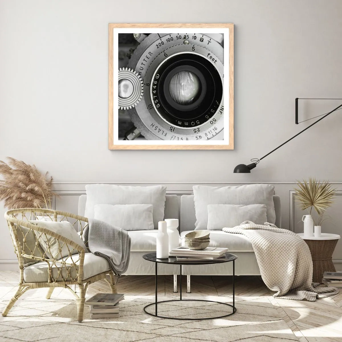 Poszter világos tölgy keretben - Történet Hollywoodról - 40x40 cm