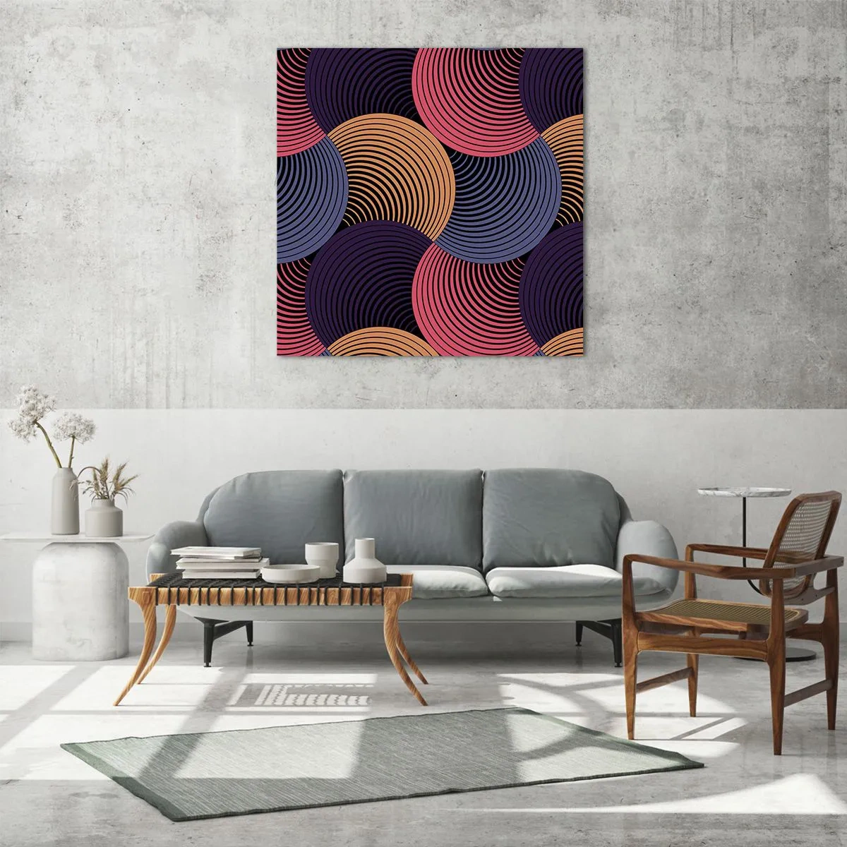 Üveg kép - Körkörös ritmusban - 70x70 cm