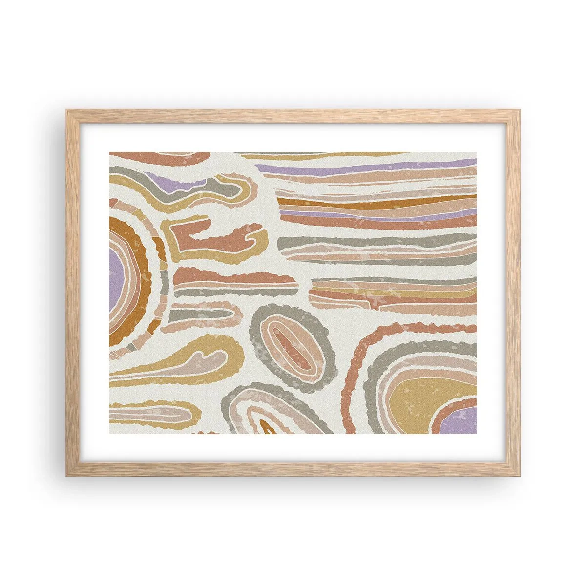 Poszter világos tölgy keretben - Színes keresztmetszetek - 50x40 cm