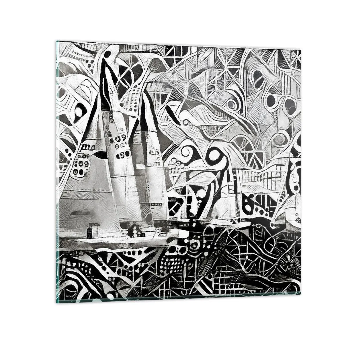 Üveg kép - A hullámok között - 70x70 cm