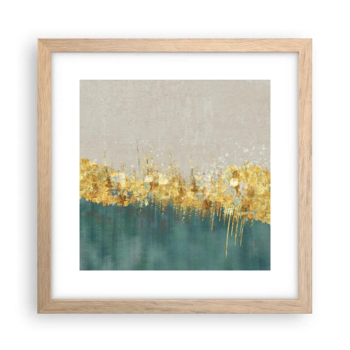 Poszter világos tölgy keretben - Az aranyhatár - 30x30 cm