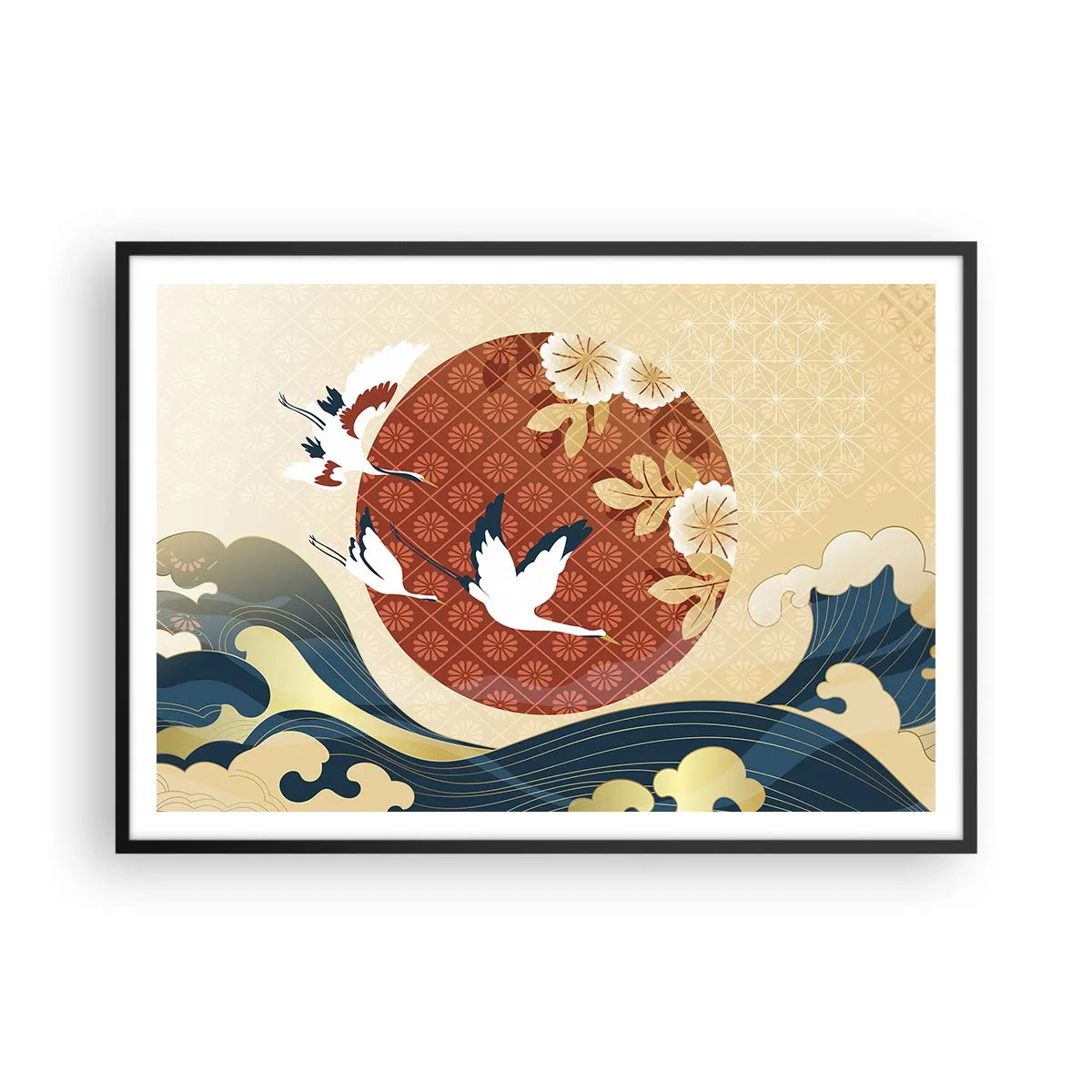 Poszter fehér keretben - Japán mese - 100x70 cm