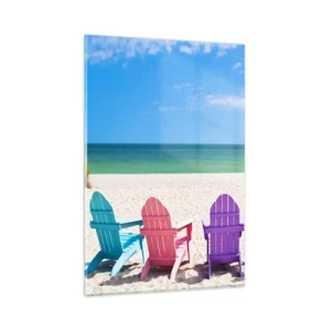 Üveg kép - Szivárványos strand - 80x120 cm