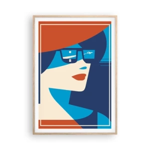 Poszter világos tölgy keretben - Nyári utazás - 70x100 cm