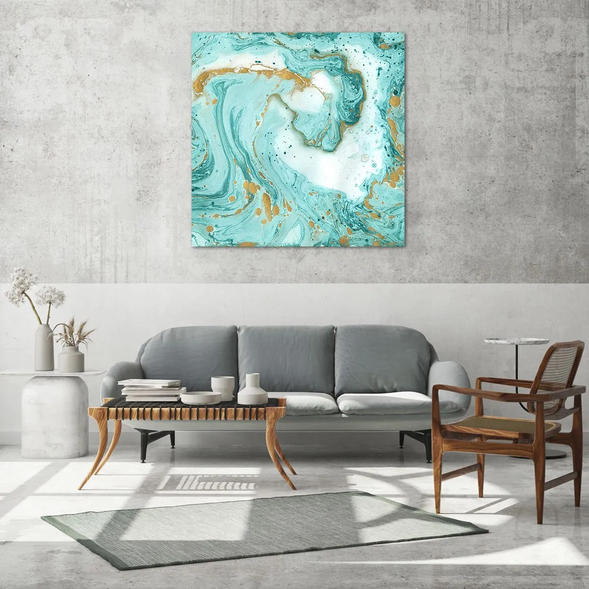 Üveg kép - Az Edo-korszak nagy hulláma alatt - 30x30 cm